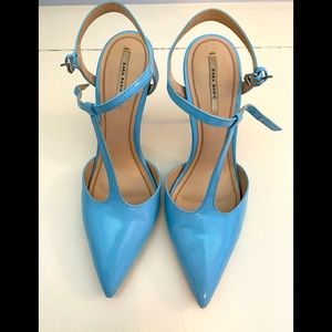 Bright blue high heel shoes!